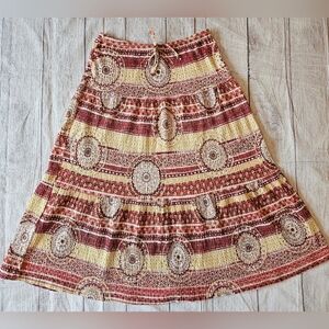 Zoey Beth Size Medium Y2K Midi Crinkle Skirt Boho Hippie Peasant Style Witchy